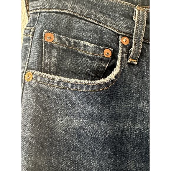 AGOLDE 27 High Rise Straight Crop Raw Hem Button Fly Denim Jeans Stretch EUC - Picture 7 of 11